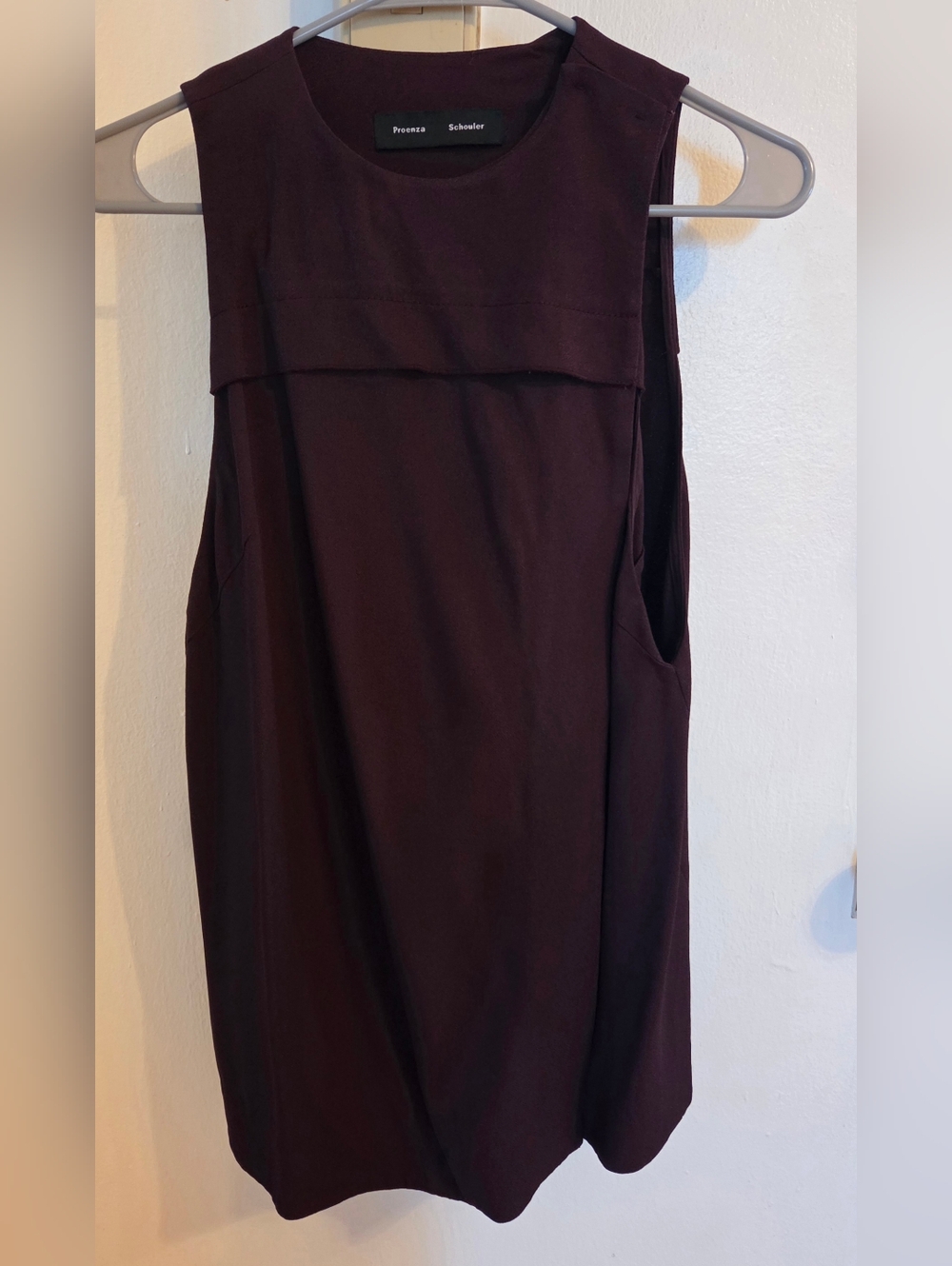 Proenza Schouler Plum Sleeveless Wrap Shift Top